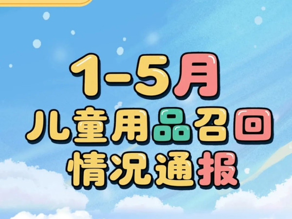 一图读懂 | 1—5月儿童用品召回情况通报
